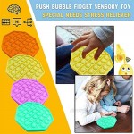 Push pop Bubble Sensory Fidget Toy Squeeze Sensory Toy for Adult Kids Special Need Relieve Stress Stress Relief Anti-Anxiety Tools for Autism 4pcs(Octagon)