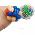 Squeeze Ball Toy Squishy Stress Balls with Colorful Beads Sensory Fidget Toy Relieve Stress Anxiety Hand Exercise Tool for Kids Adults (Smooth)