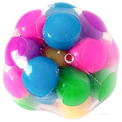 Squeeze Ball Toy  Squishy Stress Balls with Colorful Beads  Sensory Fidget Toy Relieve Stress Anxiety Hand Exercise Tool for Kids Adults (Smooth)