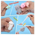 squishies squishy toy 5Pcs medium size 3inch party favors for kids mochi squishy toy kids kawaii squishies mochi animals stress reliever anxiety Xmas gifts for Kids rabbit squishys toy storage box