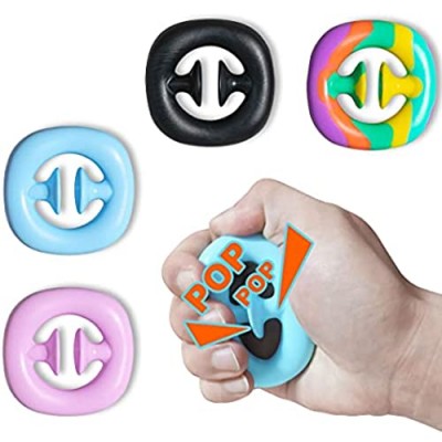 Teamgee Fidget Snapper 4 Pack Snapper Fidget Toys for Kids  Stress Relief Sensory Fidget Toys Hand Grip Squeeze Grab Snap it Toys Party Popper Noise Maker