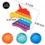 TILIHUI Push Pop Bubble Fidget Sensory Toy Stress Relief Bubbles for Kids and Adults Pop Bubble Silicone Toy Novelty Gift for Autism Anti-Anxiety ADHD Special Needs(Rainbow Unicorn)