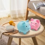 2 Pcs Cute Piggy Bank Unbreakable Plastic Kids Piggy Bank Durable Piggy Banks for Children Pig Money Bank Money Box Saving Coin Birthday Gifts for Boys Girls(Gold Red)
