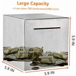 Adult Piggy Bank Password Stainless Steel Saving Bank Money Bank for Notes Bills Coins Unbreakable Large Capacity