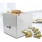 Adult Piggy Bank Password Stainless Steel Saving Bank Money Bank for Notes Bills Coins Unbreakable Large Capacity