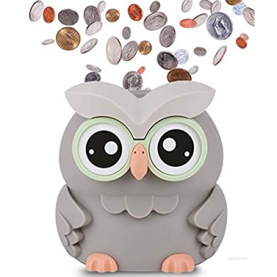 AMAGO Owl Coin Bank Cute Piggy Bank for Boys  Girls and Adults  Digital Savings Bank as a for Kids  Coin Jar with 2 AAA Batteries  not Included.