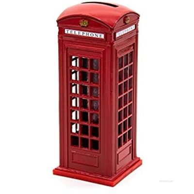 AUEAR  Delicate Lovely London Money Metal Alloy Piggy Bank Coin Box Change Souvenir Gift Box Home Decoration (Red Telephone Booth)