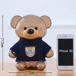 BREIS Kids Coin Bank Bear Clear Plastic Large Capacity Money Banks with Opening Money Box Gifts for Kids Transparent Coin Saving Box (Blue)