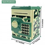 Brekya Mini ATM Piggy Bank Security Machine Best Gift for Kids Electronic Code Piggy Bank Money Counter Safe Box Coin Bank for Boys Girls Password Lock (Camouflage Green)