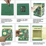 Brekya Mini ATM Piggy Bank Security Machine Best Gift for Kids Electronic Code Piggy Bank Money Counter Safe Box Coin Bank for Boys Girls Password Lock (Camouflage Green)
