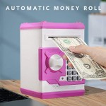 Cartoon Piggy Bank Cash Coin Can Password Electronic Money Bank Safe Saving Box ATM Bank Safe Locks Panda Smart Voice Prompt Money Piggy Box (Cute Pink)