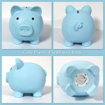 CELDANA 2 Pieces Cute Piggy Bank Coin Bank for Boys and Girls Cute Plastic Pig Money Bank Adults Unbreakable Piggy Bank