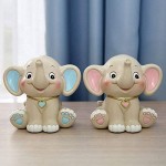 CHOOLD Cute Cartoon Elephant Piggy Bank Coin Bank Saving Pot Money Box for Kids Birthday Gift Nursery Decor (Blue)
