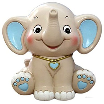 CHOOLD Cute Cartoon Elephant Piggy Bank Coin Bank Saving Pot Money Box for Kids Birthday Gift Nursery Decor (Blue)