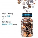 Coin Piggy Bank Savings Bank Jar Digital Coin Money Bank Coin Counter Storage for Kids Adult 1.8L Money Saving Box Jar Bank with LCD for Birthday …