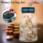 Coin Piggy Bank Savings Bank Jar Digital Coin Money Bank Coin Counter Storage for Kids Adult 1.8L Money Saving Box Jar Bank with LCD for Birthday …