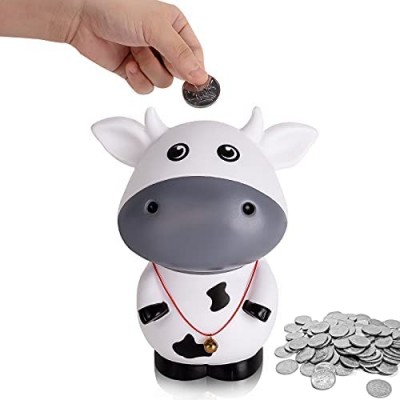 Cute Cow Coin Bank  Unbreakable Piggy Bank for Decorations and Toys  Birthday Gifts for Boys&Girls-Slot Machines for Adults