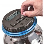 DreamJane Digital Coin Counter Savings Jar 2.5L Piggy Bank Digital Coin Bank with LCD Screen Automatic Counting All US Coins for Home Office Kids Gifts (Blue)
