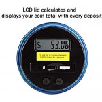 DreamJane Digital Coin Counter Savings Jar 2.5L Piggy Bank Digital Coin Bank with LCD Screen Automatic Counting All US Coins for Home Office Kids Gifts (Blue)