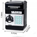 Electronic Kids Piggy Bank Mini ATM Auto Scroll Password Money Box Coin Cash Safety Vault with Coded Lock Best Gifts for Children Girls (Black)