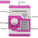 Elemusi Cartoon Electronic Password Mini ATM Piggy Bank Cash Coin Can Auto Scroll Paper Money Saving Box for Children Kids