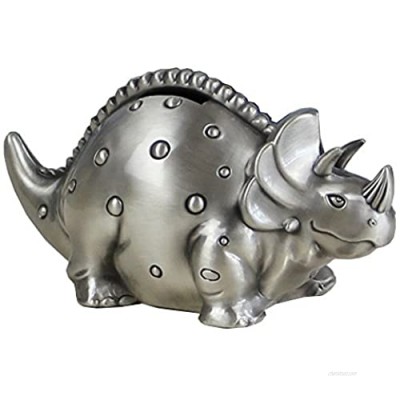 FUYU Creative Metal Cartoon Retro Dinosaur Piggy Bank Coin Bank Saving Pot Money Box