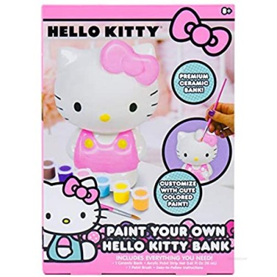 Hello Kitty Paint Your Own Piggy Bank  DIY Coin Bank for Kids by Horizon Group USA  Multicolor