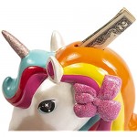 JoJo Siwa Unicorn Coin Bank – Unicorn Piggy Bank for Girls with Rubber Stopper