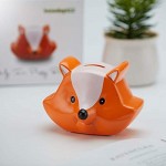 Kids Money Banks Collectible Decoration - Ceramic Fox Figurine Piggy Money Coin Bank Animal Forest Theme Decor for Home Holiday Children Gifts (Orange Fox Bank)
