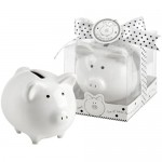 Lil Saver Favor Ceramic Mini-Piggy Bank in Gift Box with Polka-Dot Bow