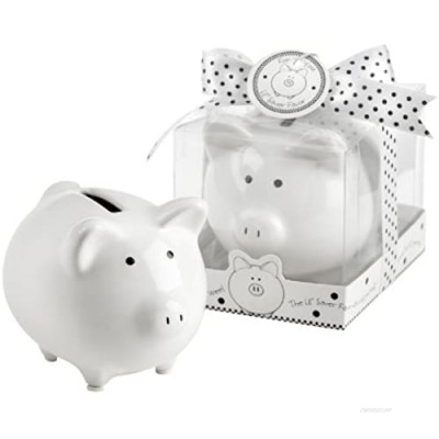Lil Saver Favor Ceramic Mini-Piggy Bank in Gift Box with Polka-Dot Bow