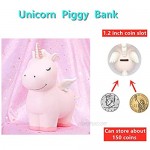 Lovely Rainbow Unicorn Piggy Bank for Girls Resin Unicorn Piggy Bank Kid‘s Money Banks Coin Banks Unicorn Gifts for 6/7/8 Year Old Girls Best Christmas Birthday Gifts for Kids/Childrenren