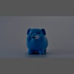 Pig World Ceramics Piggy Bank for Boys and Girls Adult Gift Savings Money Kids Décor Keepsake (Blue)