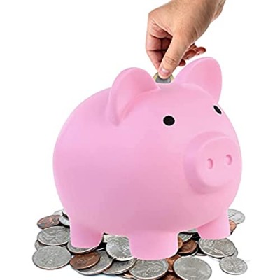 Piggy Bank for Girls  Unbreakable Baby Toddler Kids Money Piggy Bank  Coin Bank for Girl Boy Christmas Birthday Gifts for 2 3 4 5 6 7 Year Old Girls Boys Gifts for Kids Age 2-7 Pink