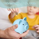 Piggy Bank REDUCTUS Cute Pig Money Bank Adults Unbreakable Plastic Children's Toy Gift Saving Coins Money Box Piggy Bank for Boy Girl Kids (Blue)