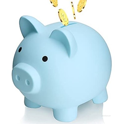 Piggy Bank  REDUCTUS Cute Pig Money Bank Adults Unbreakable Plastic Children's Toy Gift Saving Coins Money Box Piggy Bank for Boy Girl Kids (Blue)