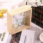 Piggy Banks for Adults Decorative Shadow Box Wooden Frame Coin Bank Money Bank Sized 6.5x6.5x2.2 Inch Natural Wood Money Box Printed on The Plexiglass Front-Make Your Dreams Happen.