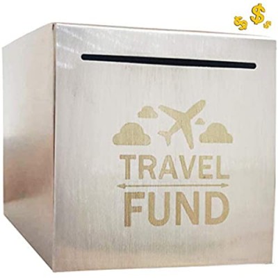 Safe Piggy Bank for Adults Boys Girl  Made of Stainless Stell  Safe Box Money Savings Bank for Lover Thanks Giving Gift Can Only Save The Piggy Bank That Cannot be Taken Out (4.7" X 4.7" X 4.7")