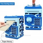 Samate Cartoon Electronic ATM Password Piggy Banks New Great Gift Toy for Children Kids Can Auto Scroll Paper Money for Children Fun Toy (Camouflage Blue)