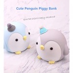 SAYTAY Kids Piggy Bank Cute Cartoon Penguin Anti-Fall Coin Bank for Children Adult Gift Or As Home Decoration (Blue)