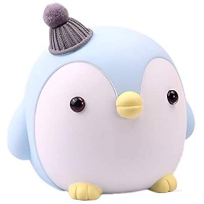 SAYTAY Kids Piggy Bank  Cute Cartoon Penguin Anti-Fall Coin Bank  for Children Adult Gift Or As Home Decoration (Blue)