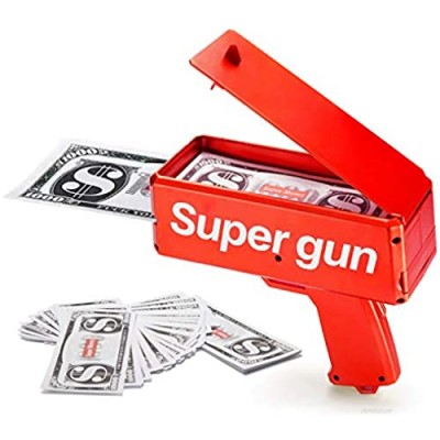 Sopu Make it Rain Money Gun Paper Playing Spary Money Toy Gun  Prop Money Gun with 100 Pcs Play Money Cash Gun Party Supplies (Money Gun)