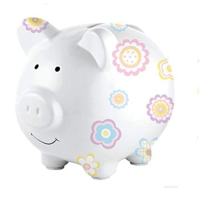 Tiny Ideas Ceramic Piggy Bank  Makes a Perfect Unique Gift  Nursery Décor  Keepsake  or Savings Piggy Bank for Kids