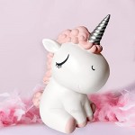 Unicorn Piggy Bank for Girls Coin Money Bank Gifts for Boys Large Piggy Bank for Kids Personalized ATM Cash Plastic Savings Bank Cute Box for Real Money for Birthday (Pink)