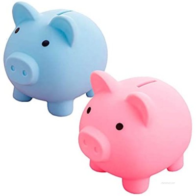 UTENEW Vinyl Cute Piggy Bank Money Box  Child's Coin Bank  Cans  2 Pack Lovely Piggy Bank  Unbreakable