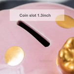 YJNSFT Piggy Bank for Girls Small Ceramic Toddler Money Saving Bank for Boys Porcelain Decor Coin Box Little Decoration Pig Money Container Unique Birthday Christmas New Year Gift for Kids (Pink)