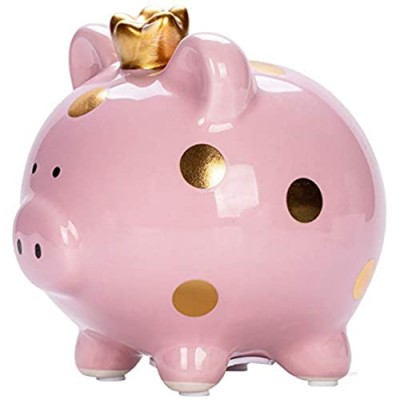YJNSFT Piggy Bank for Girls  Small Ceramic Toddler Money Saving Bank for Boys  Porcelain Decor Coin Box  Little Decoration Pig Money Container  Unique Birthday Christmas New Year Gift for Kids (Pink)