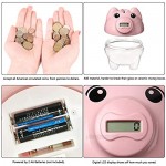 Younion Piggy Bank for Kids Digital Counting Coin Bank Automatic Coin Counter Totals All U.S. Coins Money Saving Jar with LCD Display Pink