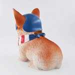 Zumllex 7-Inch Corgi Dog Shaped Piggy Bank Funny Super Dog Coin Bank Home Accessories Resin Decorative Ornaments