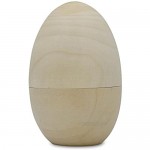 5 Unfinished Unpainted Blank Wooden Nesting Easter Eggs 5 Inches